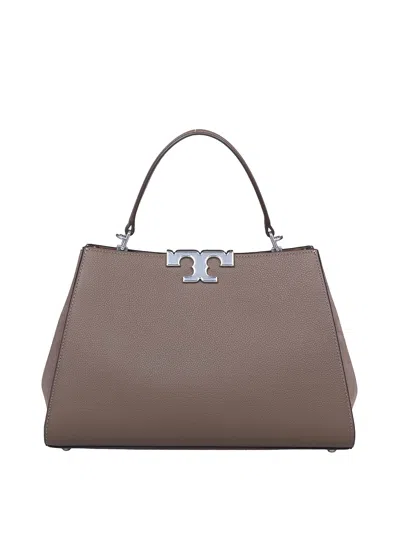 Tory Burch Eleanor Pebbled In Taupe Leather In Brown