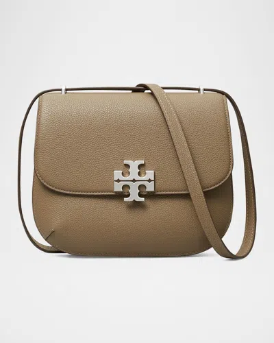 Tory Burch Eleanor Pebbled Leather Saddle Crossbody Bag In Wild Mushroom
