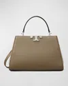 Tory Burch Eleanor Pebbled Leather Satchel Bag In Wild Mushroom