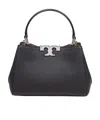 Tory Burch Eleanor Pebbled Leather Satchel Shoulder Bag In Black