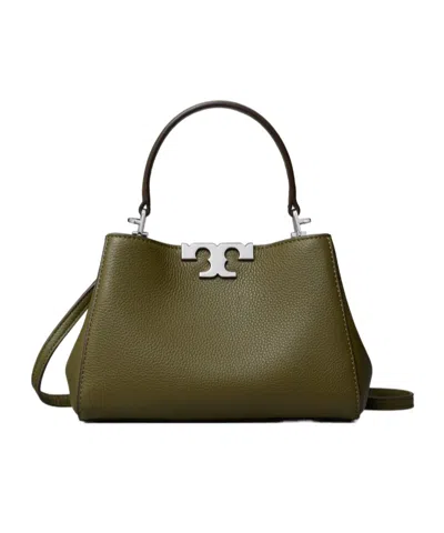 Tory Burch Eleanor Pebbled Mini Satchel Bag In Green