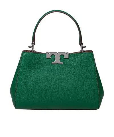 Tory Burch Eleanor Pebbled Mini Satchel Bag In Green