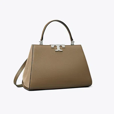 Tory Burch Eleanor Pebbled Satchel In Wild Mushroom