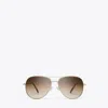 Tory Burch Eleanor Pilot Sunglasses In Brown