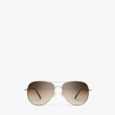 Tory Burch Eleanor Pilot Sunglasses In Brown