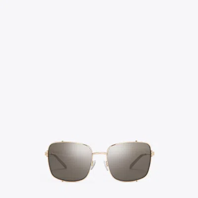 Tory Burch Eleanor Rectangle Sunglasses In Gold
