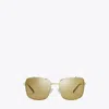 Tory Burch Eleanor Rectangle Sunglasses In Green