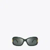 Tory Burch Eleanor Rectangle Sunglasses In Brown