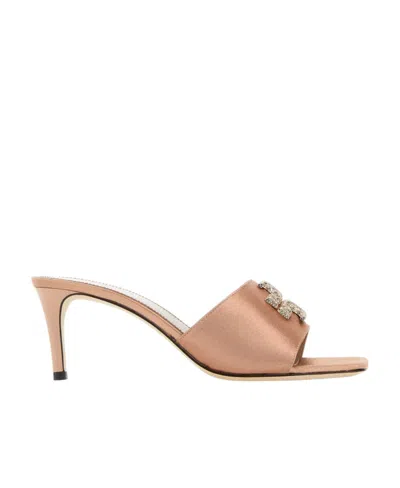 TORY BURCH TORY BURCH LOGO PLAQUE HEELED SANDALS