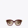 Tory Burch Eleanor Round Sunglasses In Brown