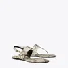 Tory Burch Eleanor Slingback Sandal In Granite Roccia/gold