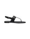 Tory Burch Eleanor Embellished Leather Sandals In Black