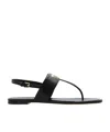 Tory Burch Eleanor Embellished Leather Sandals In Black