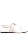 Tory Burch Leather Thong Sandals Gold-tone Hardware In Neutrals
