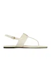 Tory Burch Leather Thong Sandals Gold-tone Hardware In Nude