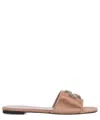 Tory Burch Eleanor Slide Logo-plaque Sandals In Pink