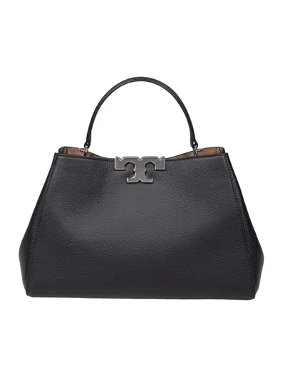 Tory Burch Eleanor Satchel Leather Bag, Black