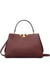 Tory Burch Eleanor Pebbled Satchel In Red