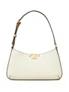 Tory Burch Slim Eleanor Pebble Leather Shoulder Bag In White