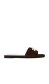 Tory Burch Eleanor Suede Sandals Embellished Detail Flat In Multi