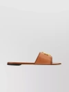Tory Burch Eleanor Slide Logo-plaque Sandals In Brown