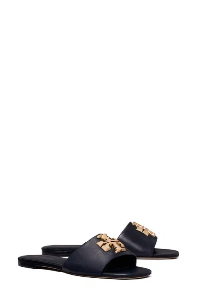 Tory Burch Leather Logo Sandals For Women In Black