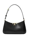 Tory Burch Eleanor Slim Leather Shoulder Bag In Black