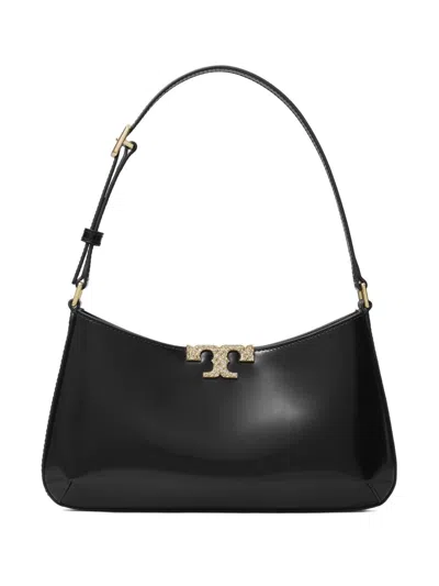 Tory Burch Eleanor Slim Leather Shoulder Bag In Black