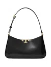 Tory Burch Eleanor Slim Leather Shoulder Bag In Black