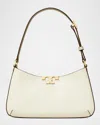 Tory Burch Slim Eleanor Pebble Leather Shoulder Bag In Warm White