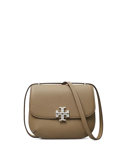Tory Burch Eleanor Pebbled Leather Saddle Crossbody Bag In Wild Mushroom