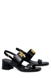 Tory Burch Eleanor Slingback Sandal In Perfect Black/gold