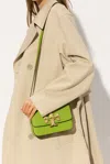 Tory Burch Small Eleanor Pebble Leather Convertible Shoulder Bag In Green