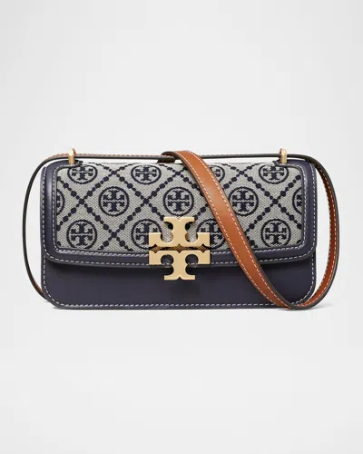 Tory Burch Eleanor Small T Monogram Converible Shoulder Bag In Tory Navy