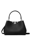 Tory Burch Eleanor Pebbled Leather Satchel Shoulder Bag In Black