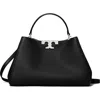 Tory Burch Eleanor Pebbled Leather Satchel Shoulder Bag In Black