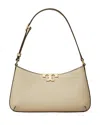 Tory Burch Eleanor Soft Leather Slim Shoulder Bag In Gray