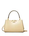 Tory Burch Mini Eleanor Spazzolato Leather Satchel In Vanilla