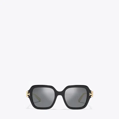 Tory Burch Eleanor Square Sunglasses In Black