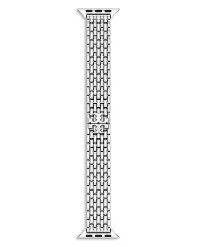 Tory Burch Eleanor Stainless Steel Band For Apple Watch, 38-46mm In Metallic