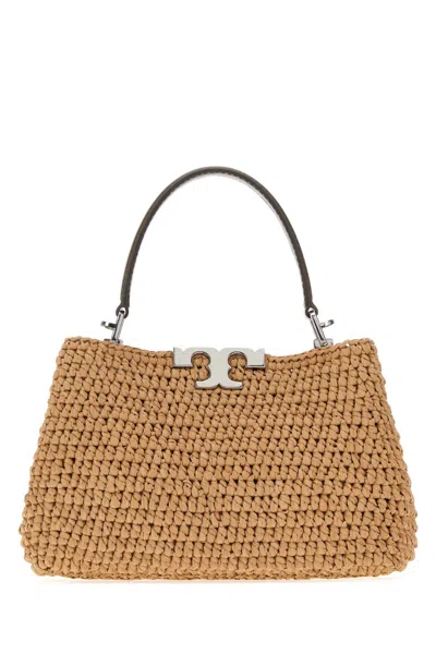 Tory Burch Eleanor Straw Mini Satchel In Brown