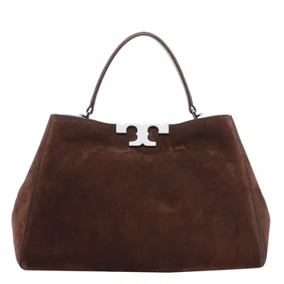 Tory Burch Eleanor Suede Satchel Bag In Brown
