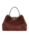 Tory Burch Eleanor Suede Satchel Bag In Cocoa In Brown