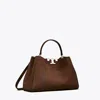 Tory Burch Eleanor Suede Satchel In Brown
