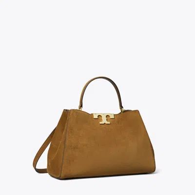 Tory Burch Eleanor Suede Satchel In Brown