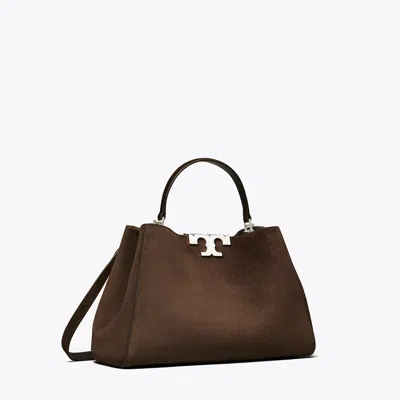 Tory Burch Eleanor Suede Satchel In Brown