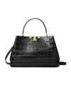 Tory Burch Eleanor Croc-embossed Leather Satchel Bag