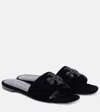 Tory Burch Eleanor Velvet Slides In Black