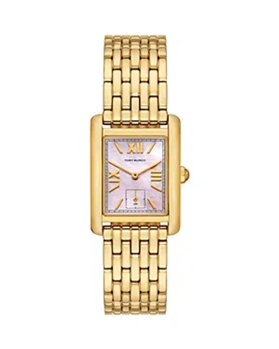 Tory Burch Eleanor Watch, 25mm X 34mm In Pink/gold
