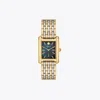 Tory Burch Eleanor Watch In Black Tinted Mop/two-tone